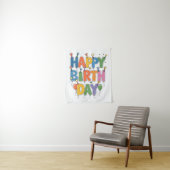 Tenture Ballons Joyeux Anniversaire (En situation)