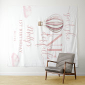 Tenture Ballons roses impeccable 1er anniversaire fond pho (En situation (horizontale))