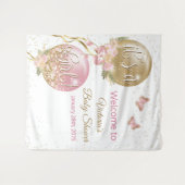 Tenture Balloon rose or fille Baby shower L fond (Devant (Horizontal))