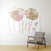 Tenture Balloon rose or fille Baby shower L fond (En situation (horizontale))