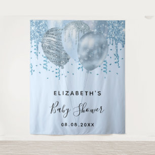 Tenture Balloons bleus pailletés pour Baby Shower garçon a