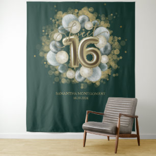 Tenture Balloons de fête de 16 ans d'anniversaire Gold Swe
