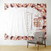 Tenture Balloons de Quinceañera Glam Bourgogne Or Rose (En situation (horizontale))