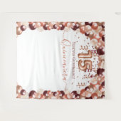 Tenture Balloons de Quinceañera Glam Bourgogne Or Rose (Devant (Horizontal))