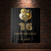 Tenture Balloons imprimés léopard noir or pour 16 ans douc