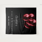 Tenture Balloons noirs rouges pour fête d'anniversaire ave (Devant (Horizontal))