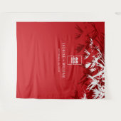 Tenture Bambou rouge et blanc Feuille Mariage chinois arri (Devant (Horizontal))
