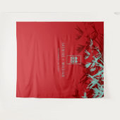 Tenture Bambou Turquoise Feuille Mariage chinois fond (Devant (Horizontal))