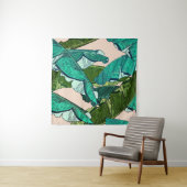 Tenture Banana tropical Leaves seamless Pattern (En situation)