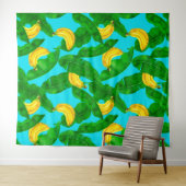 Tenture Bananes et aquarelle feuille (En situation (horizontale))