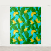 Tenture Bananes et aquarelle feuille (Devant)