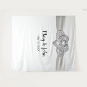 Tenture Bande blanche Infinity Heart Mariage fond (Devant (Horizontal))