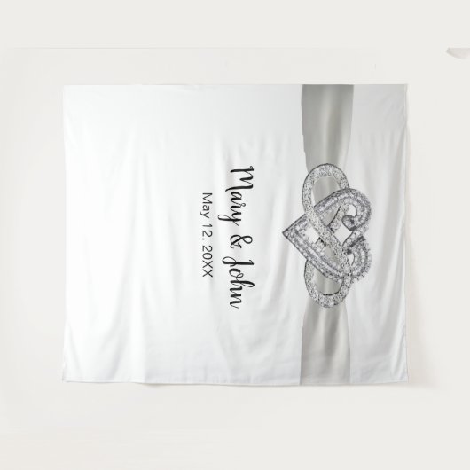 Tenture Bande blanche Infinity Heart Mariage fond (Devant (Horizontal))