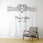 Tenture Bande blanche Infinity Heart Mariage fond (En situation)