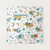 Tenture Bande d'animaux de dessin (Devant (Horizontal))