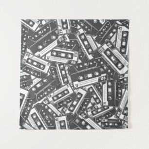 Tenture Bande de cassette : Motif Vintage monochrome