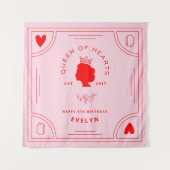 Tenture Bandeau d'anniversaire de la Reine des Coeurs (Devant)