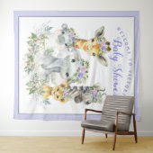 Tenture Bandeau de fond de fête prénatale bébé Safari Viol (En situation (horizontale))