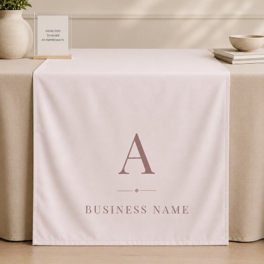 Tenture Bandeau de Table Marque d'Affaires Rose Fardée