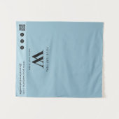 Tenture Banderole de table code QR de logo simple de Pop U (Devant (Horizontal))