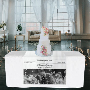 Tenture Banderole de table de journal de mariage amusant s