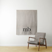 Tenture Banderole de table de société à monogramme personn (En situation)
