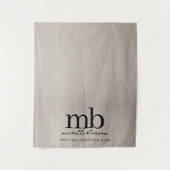 Tenture Banderole de table de société à monogramme personn (Devant)