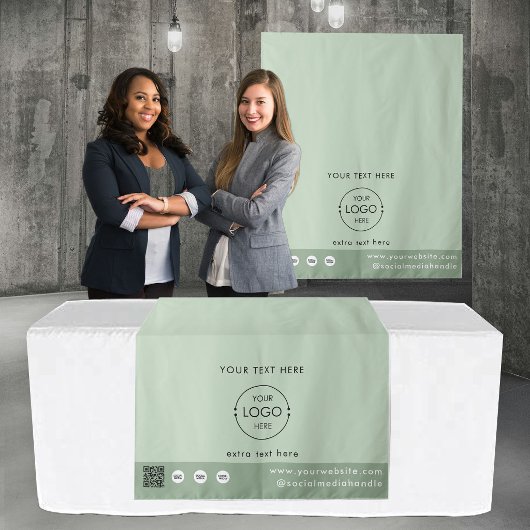 Tenture Banderole de table de vendeur de code QR de logo d