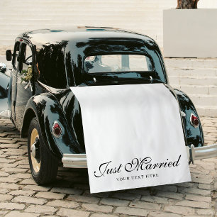 Tenture Banderole de voiture en tissu avec texte de mariag