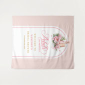 Tenture Banderole d'événement doré rosé pétale chic et pro (Devant (Horizontal))