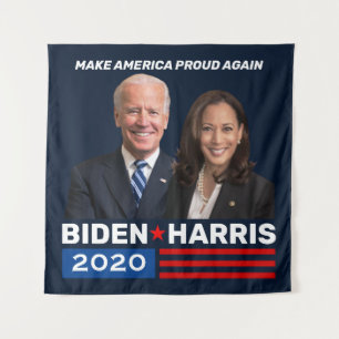 Tenture Banderoles de campagne bleues Biden Harris 2020