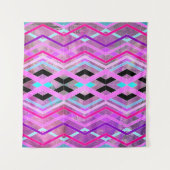 Tenture Bandes de croisement géométriques violettes roses (Devant)