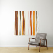 Tenture Bandes géométriques, aquarelle orange (En situation (horizontale))