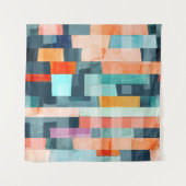 Tenture Bandes géométriques multicolores, motif tendance. (Devant (Horizontal))