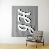 Tenture Bandes minces en noir et blanc | Initiales retro-s (En situation)