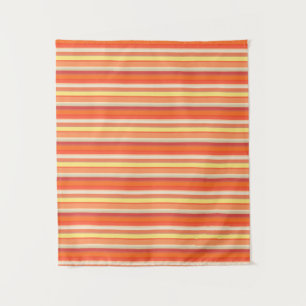 Tenture Bandes rouges mignonnes orange