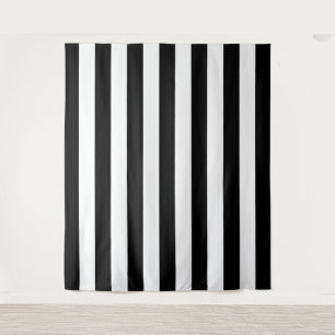 Tenture Bandes Verticales Noires Et Blanches