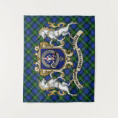 Tenture Bannerman Clan Badge & Unicorns avec Tartan (Devant)