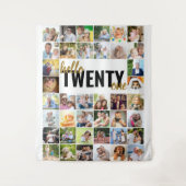 Tenture Bannière Bon Anniversaire 21 ans Hello Twenty One (Devant)