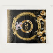 Tenture Bannière branchée 50 Anniversaire Étincelle Argent (Devant (Horizontal))