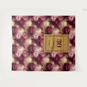 Tenture Bannière Chic Burgundy Blush Gold Boho 30th Birthd (Devant (Horizontal))