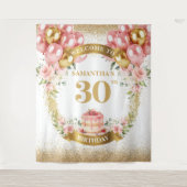 Tenture Bannière d'anniversaire Blush Gold pour 30 ans cha (Devant)