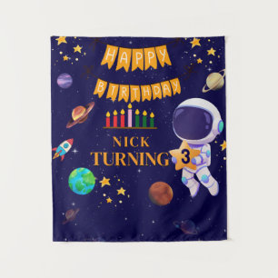 Tenture Bannière d'anniversaire de l'espace Joyeux anniv