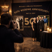 Tenture Bannière d'anniversaire de mariage 50 ans - Années