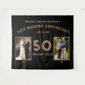 Tenture Bannière d'anniversaire de mariage 50 ans - Années (Devant (Horizontal))