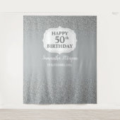 Tenture Bannière d'anniversaire de parties scintillant en  (Devant)