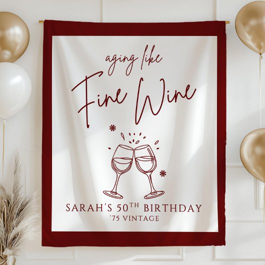 Tenture Bannière d'anniversaire de vin fin, Par