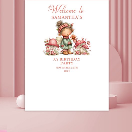 Tenture Bannière d'anniversaire Fleurs roses de la Douce F