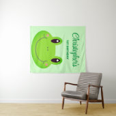 Tenture Bannière d'anniversaire grenouille pour enfants (En situation (horizontale))