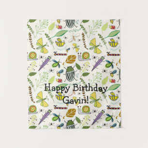 Tenture Bannière d'anniversaire thème insecte fête d'anniv